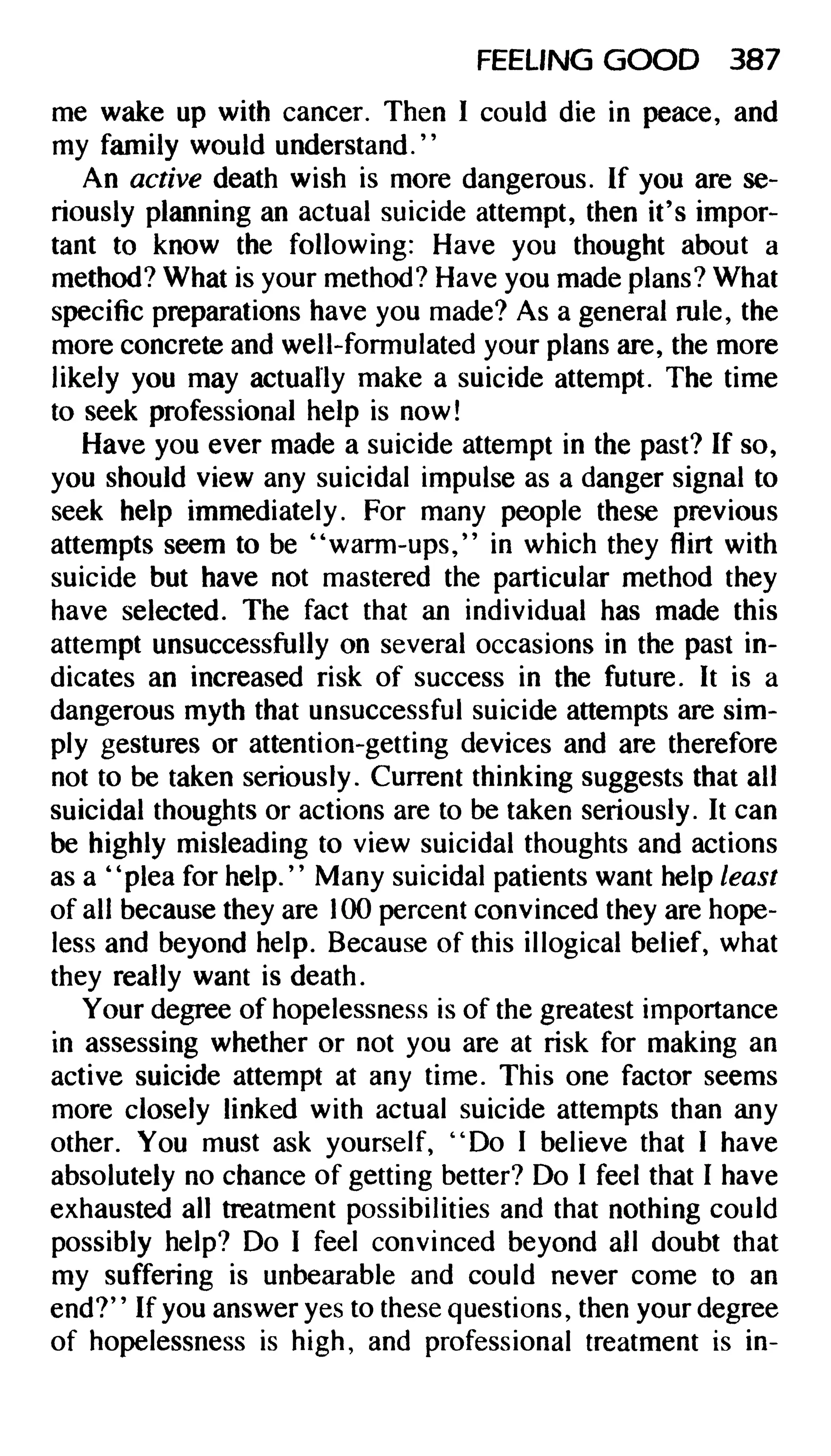 Feeling good the new mood therapy david burns