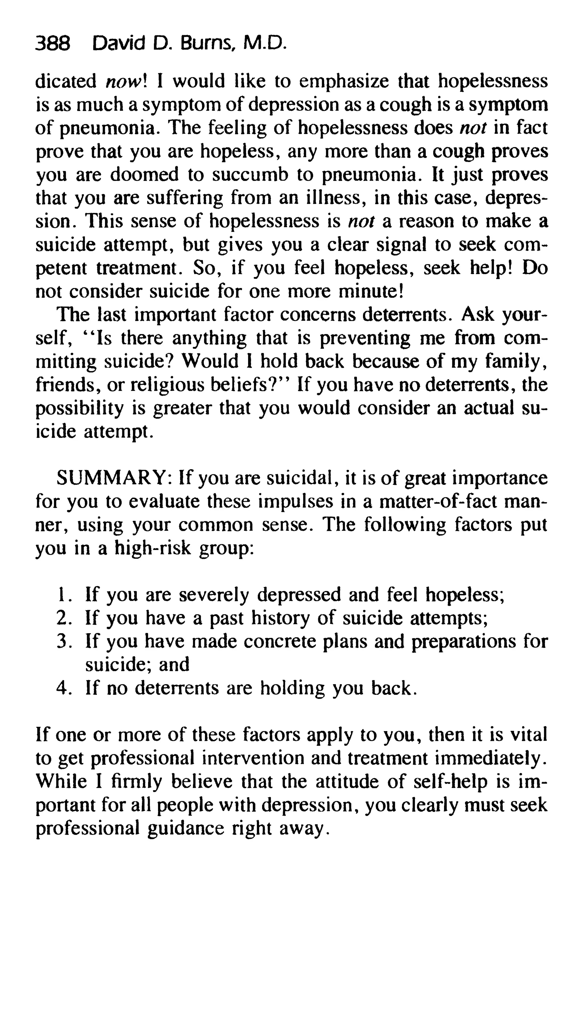 Feeling good the new mood therapy david burns