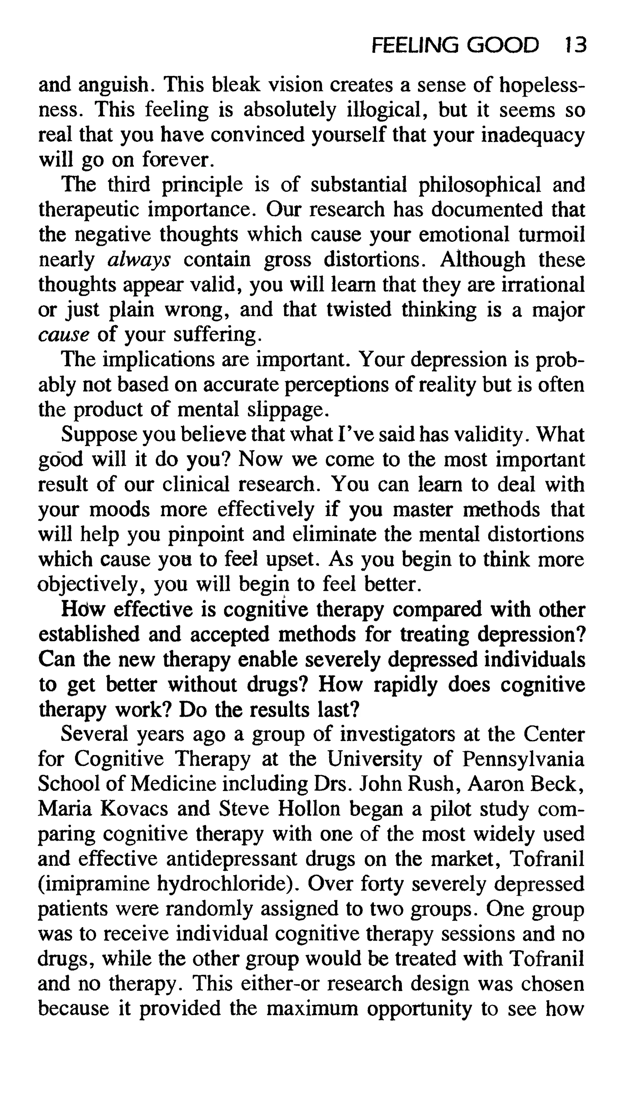 Feeling good the new mood therapy david burns