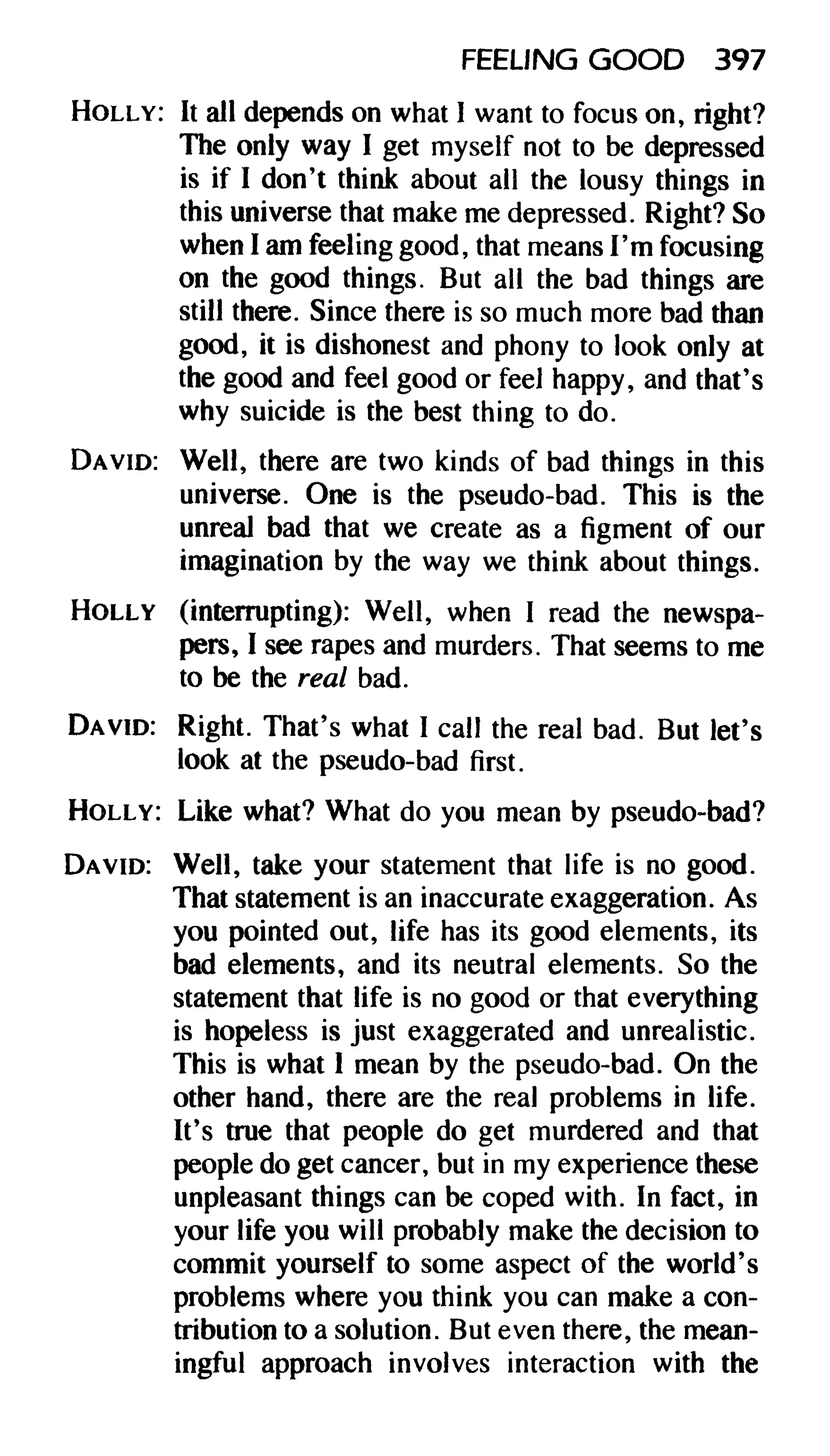 Feeling good the new mood therapy david burns