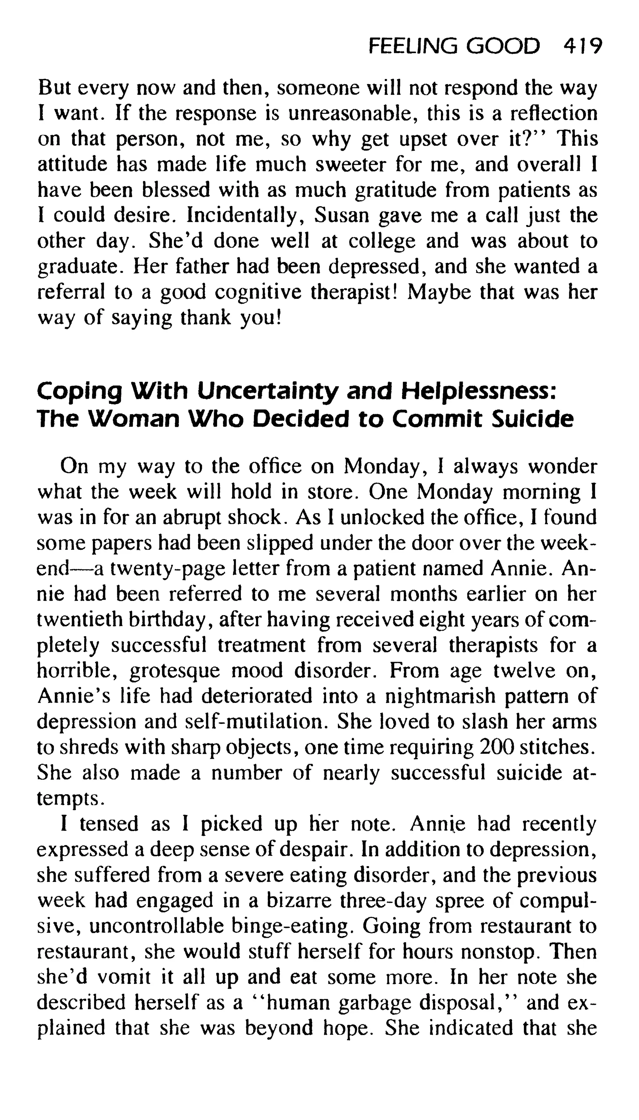 Feeling good the new mood therapy david burns