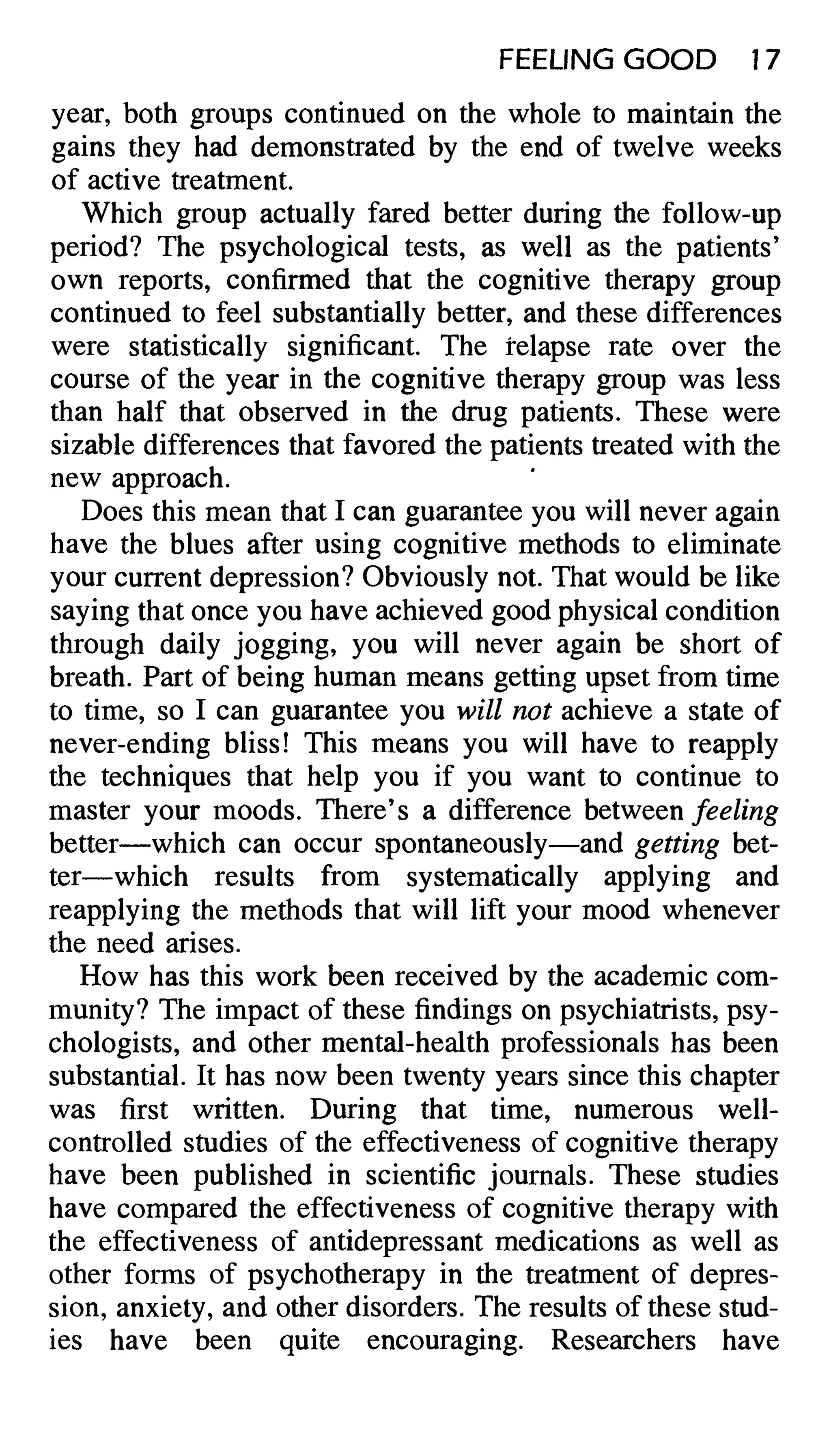 Feeling good the new mood therapy david burns