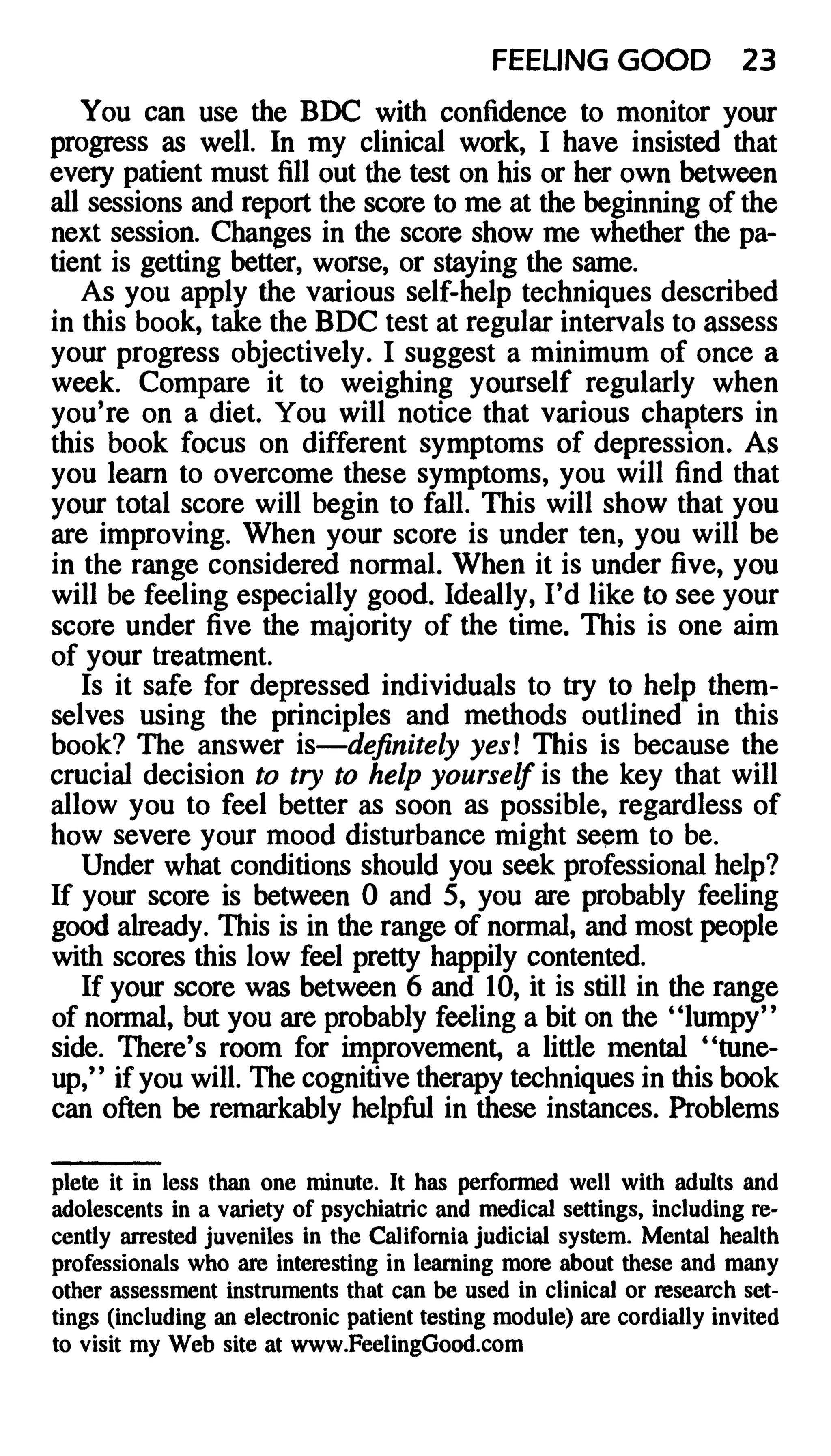 Feeling good the new mood therapy david burns