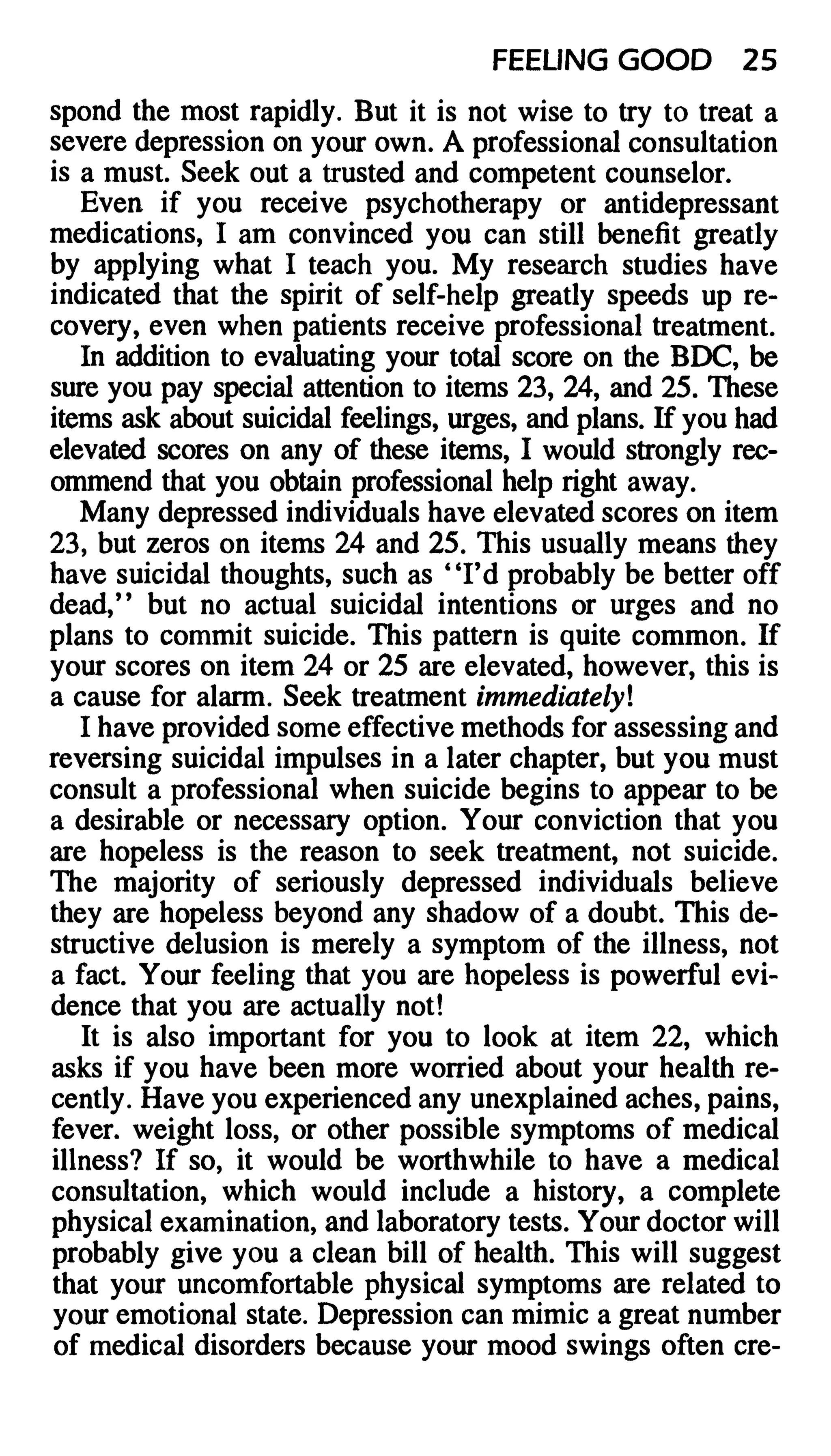 Feeling good the new mood therapy david burns