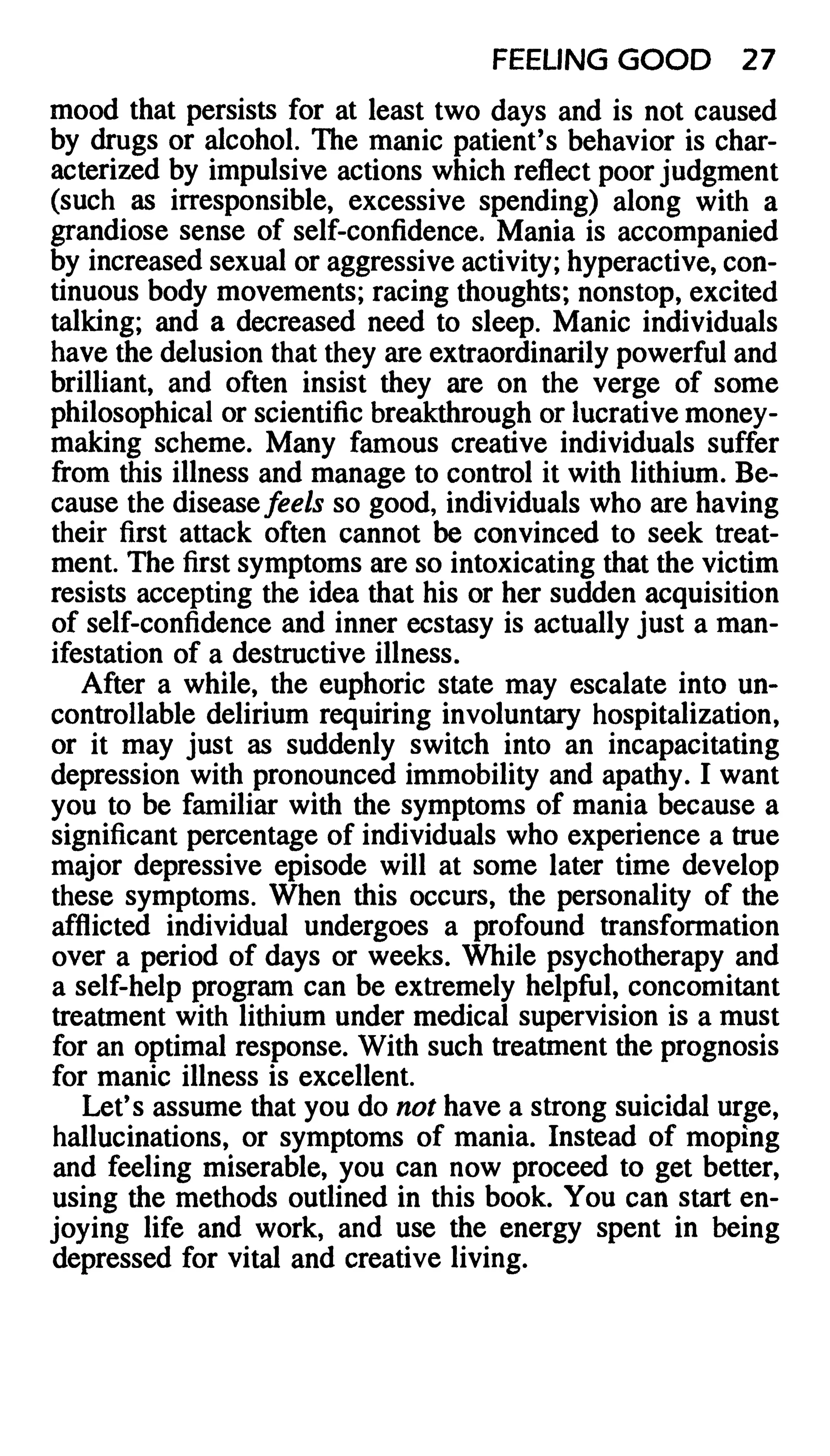 Feeling good the new mood therapy david burns