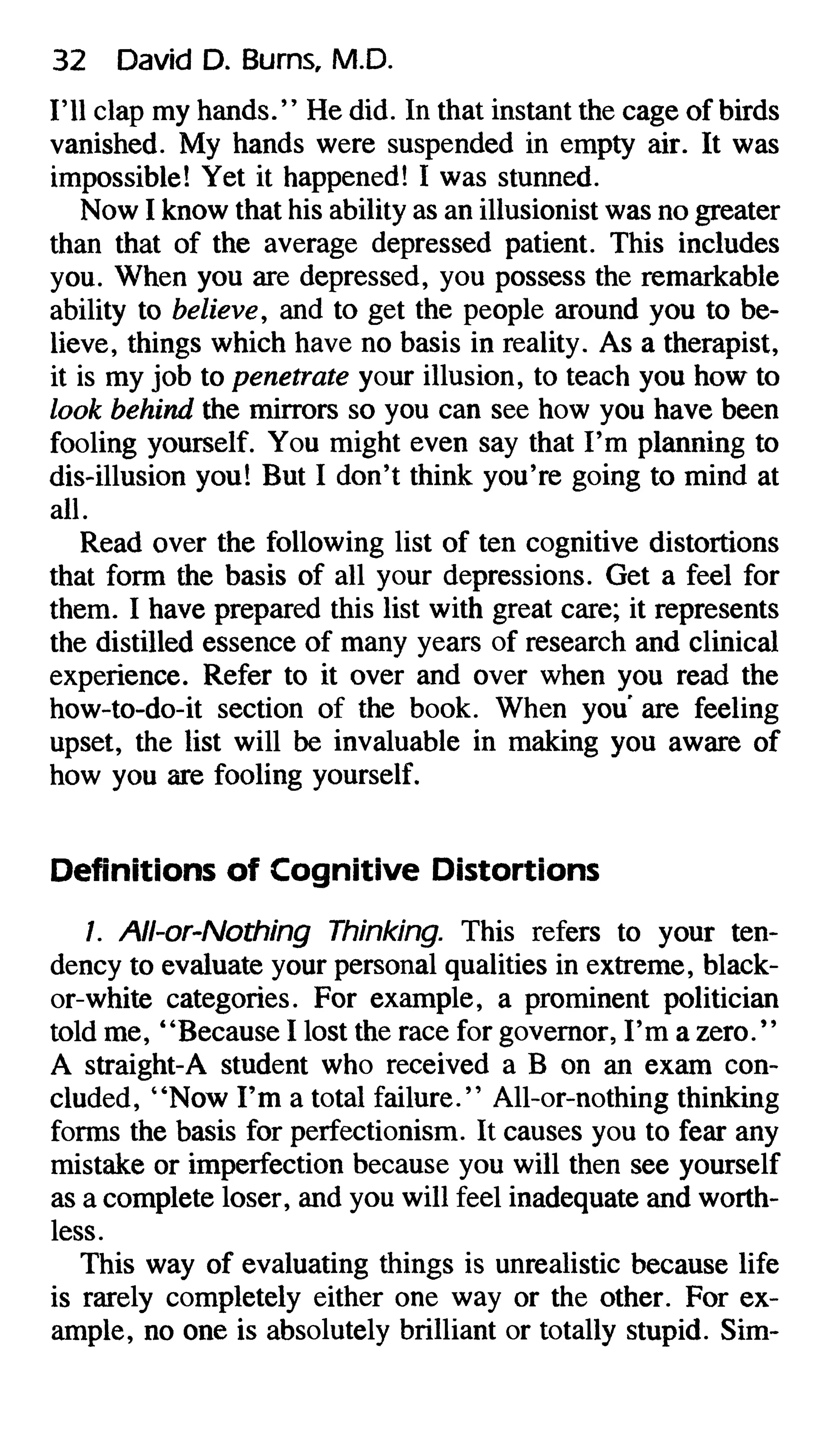 Feeling good the new mood therapy david burns