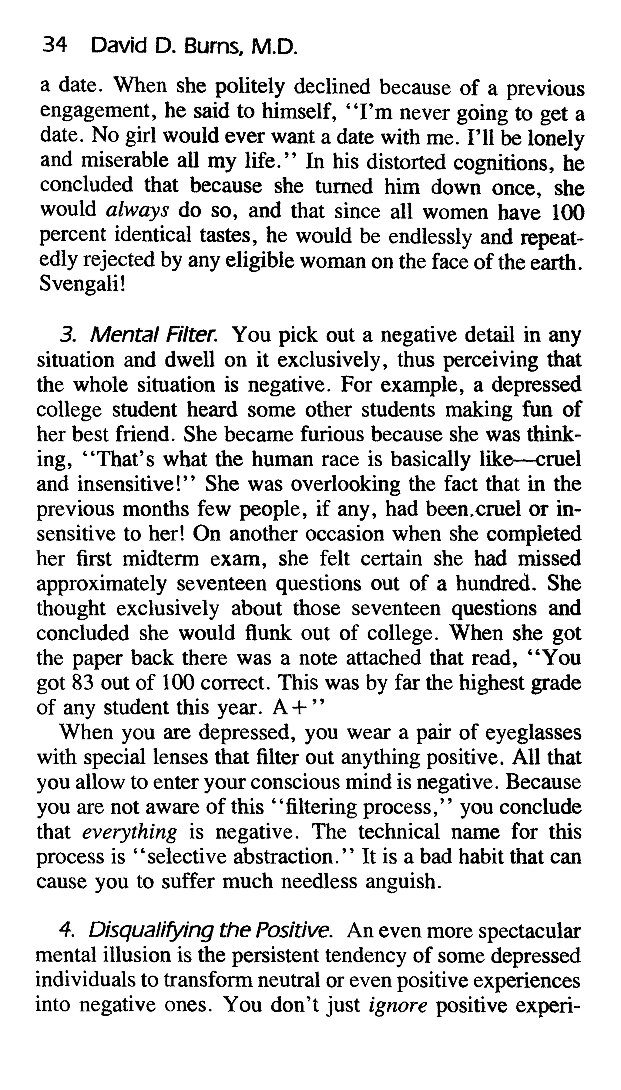 Feeling good the new mood therapy david burns