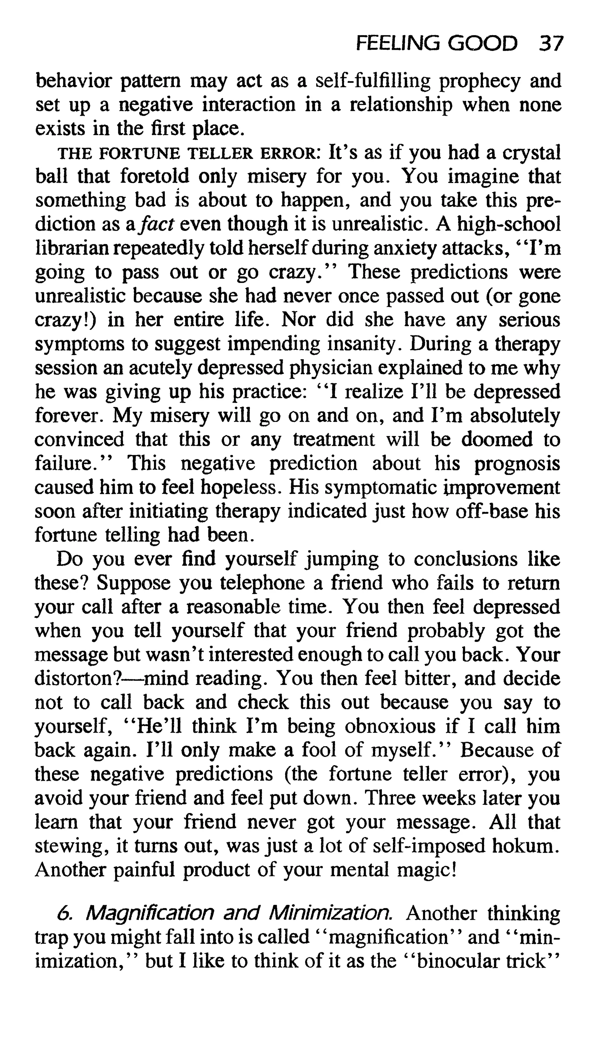 Feeling good the new mood therapy david burns