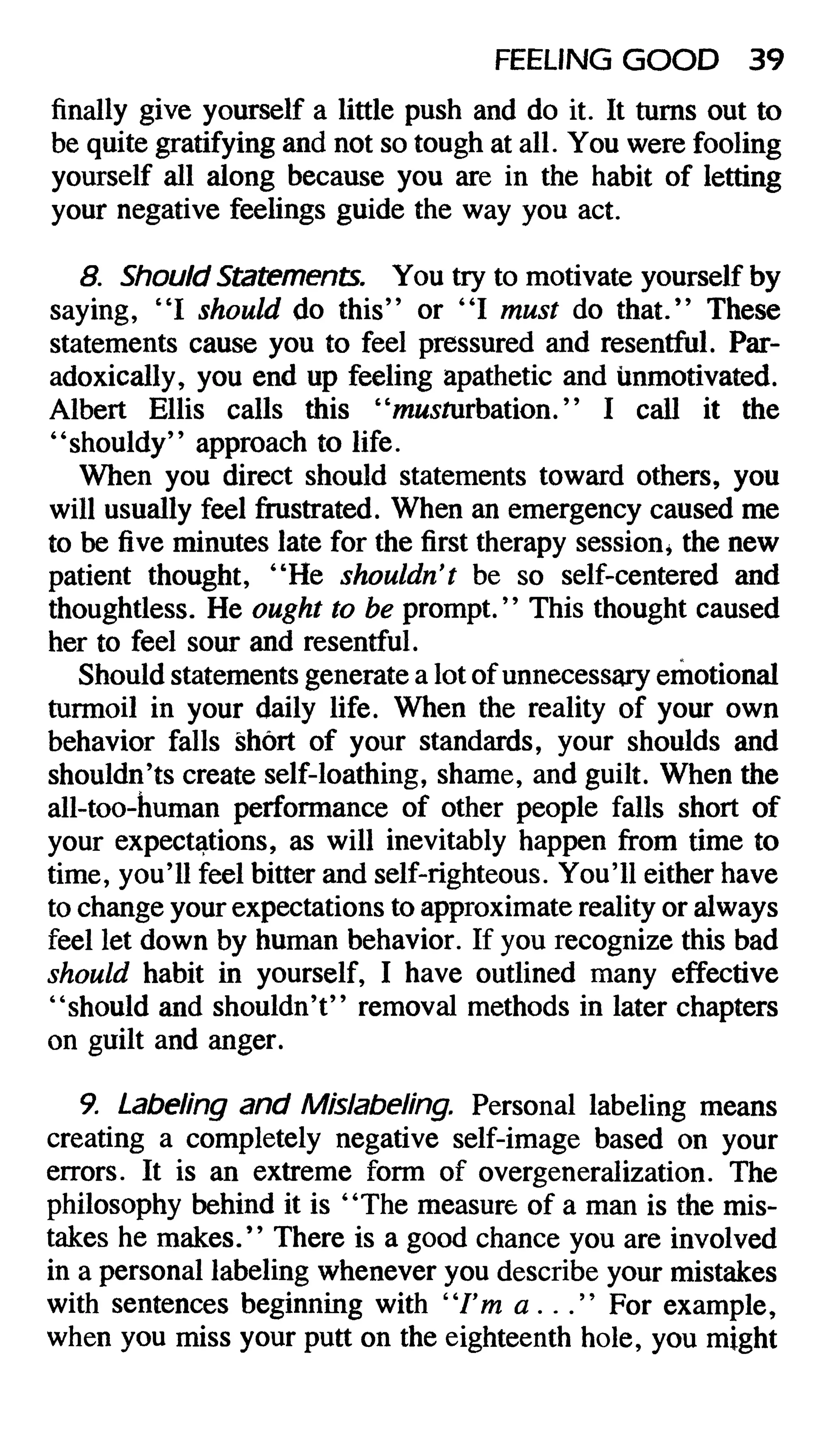 Feeling good the new mood therapy david burns