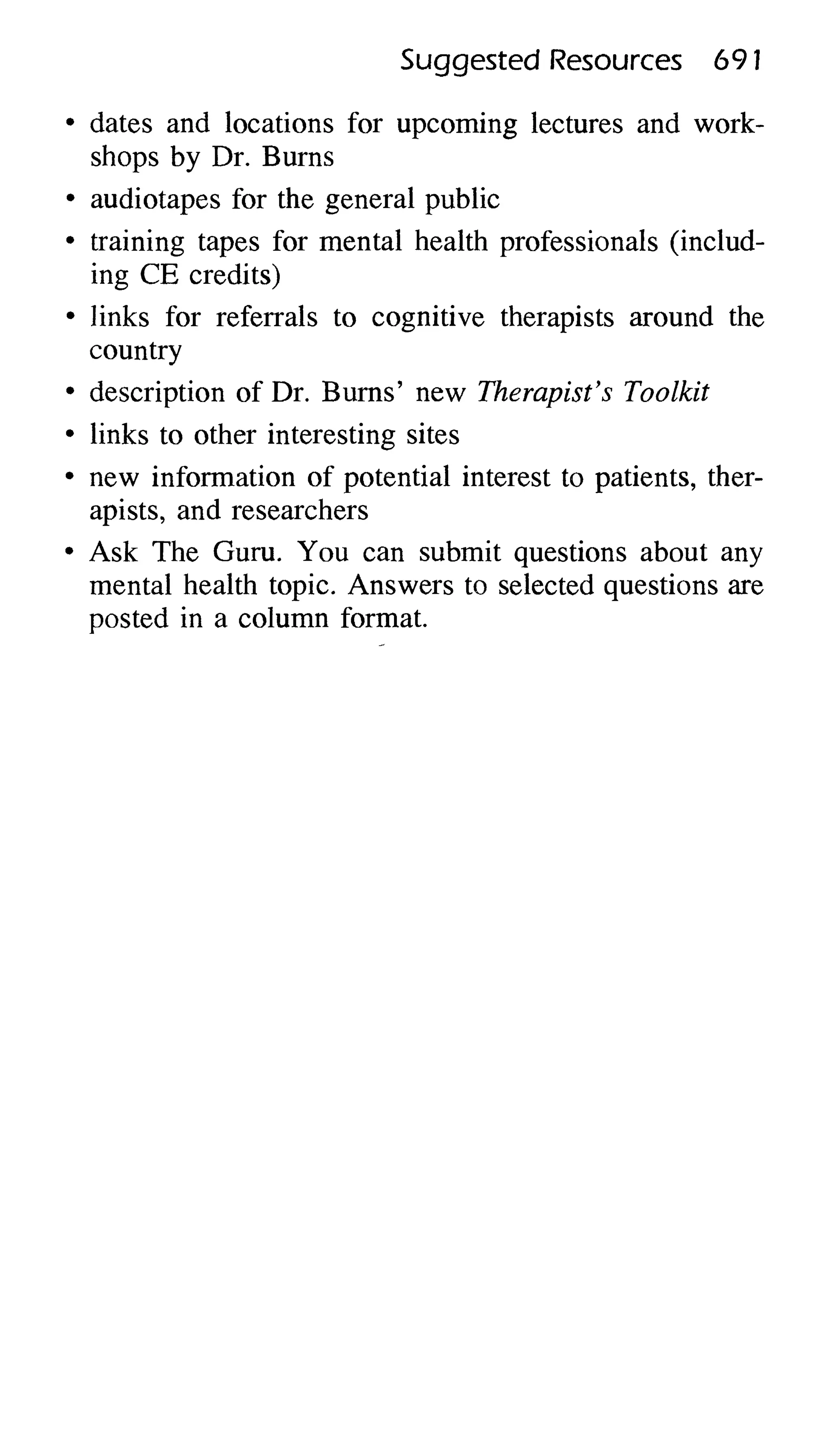 Feeling good the new mood therapy david burns