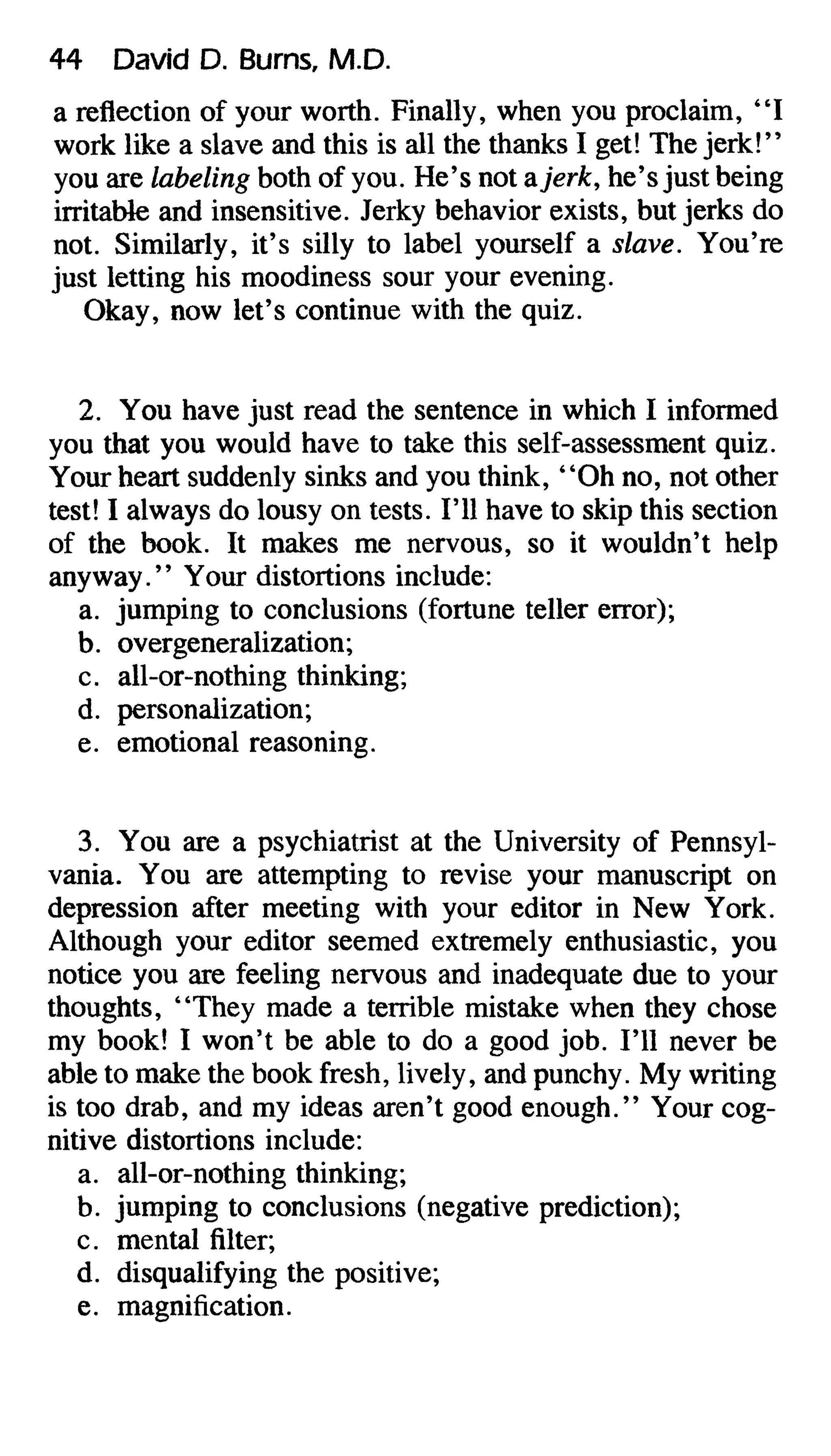 Feeling good the new mood therapy david burns