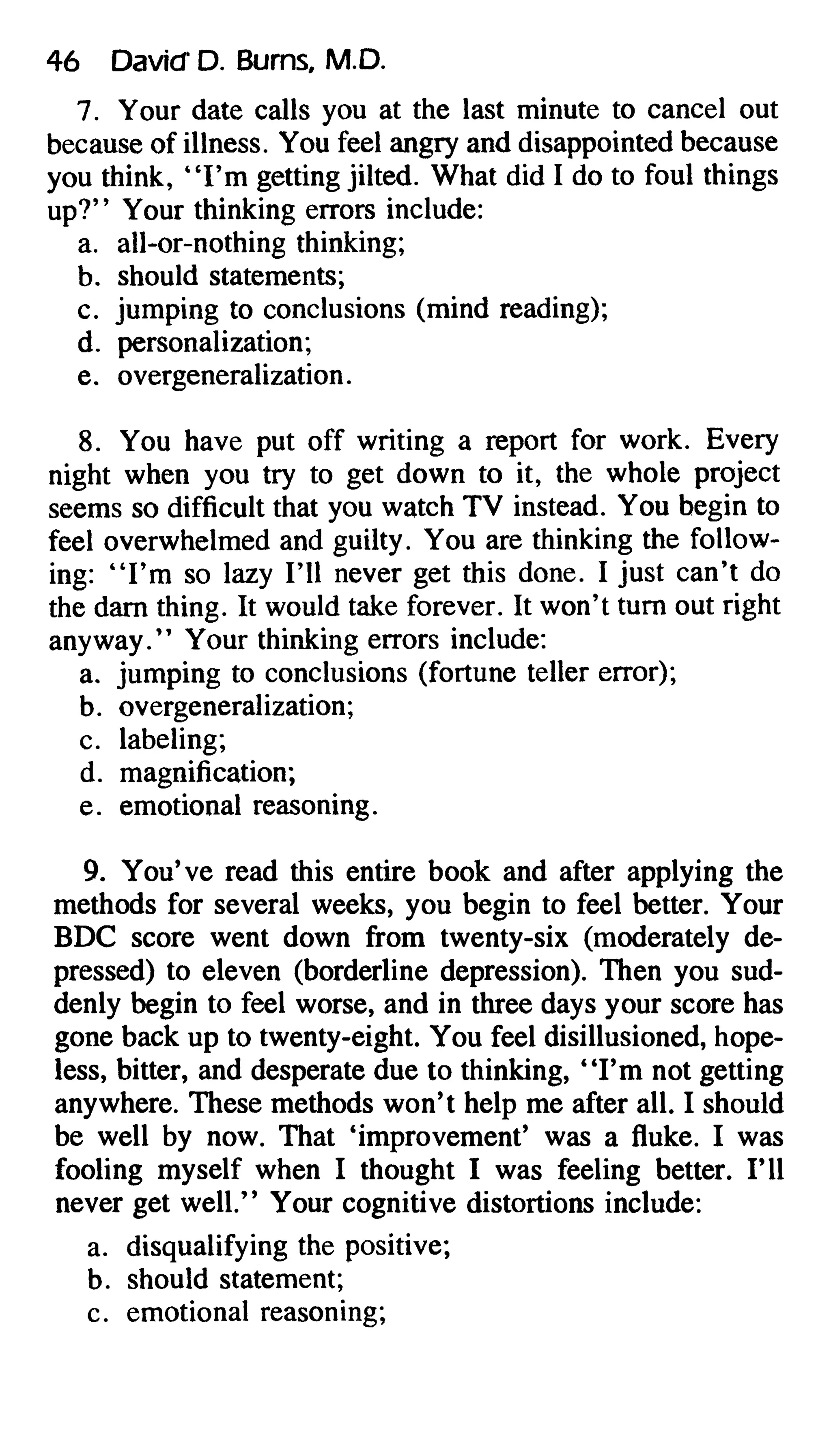 Feeling good the new mood therapy david burns