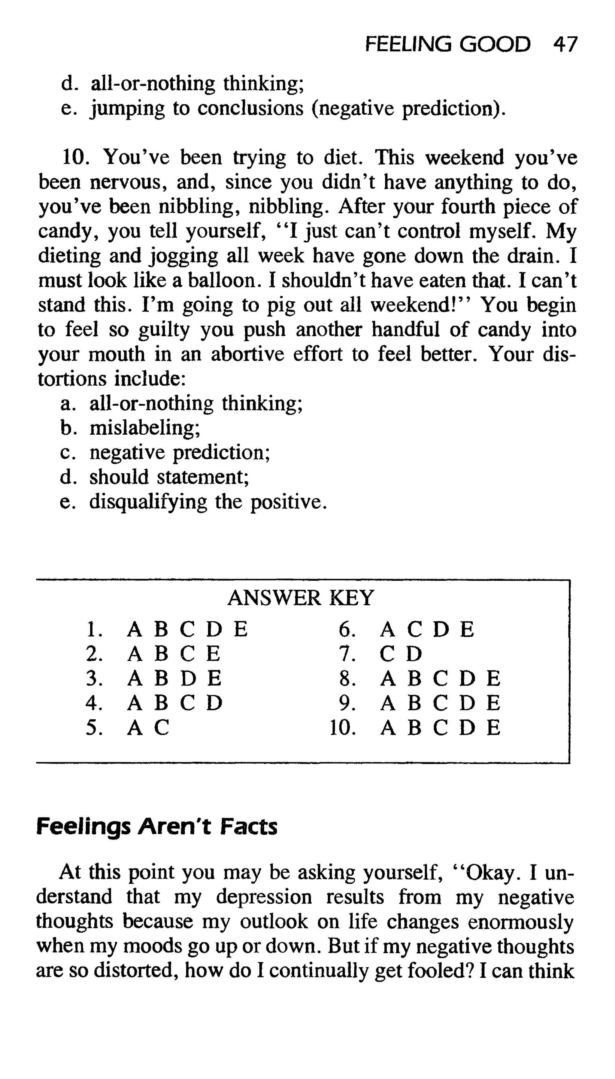 Feeling good the new mood therapy david burns