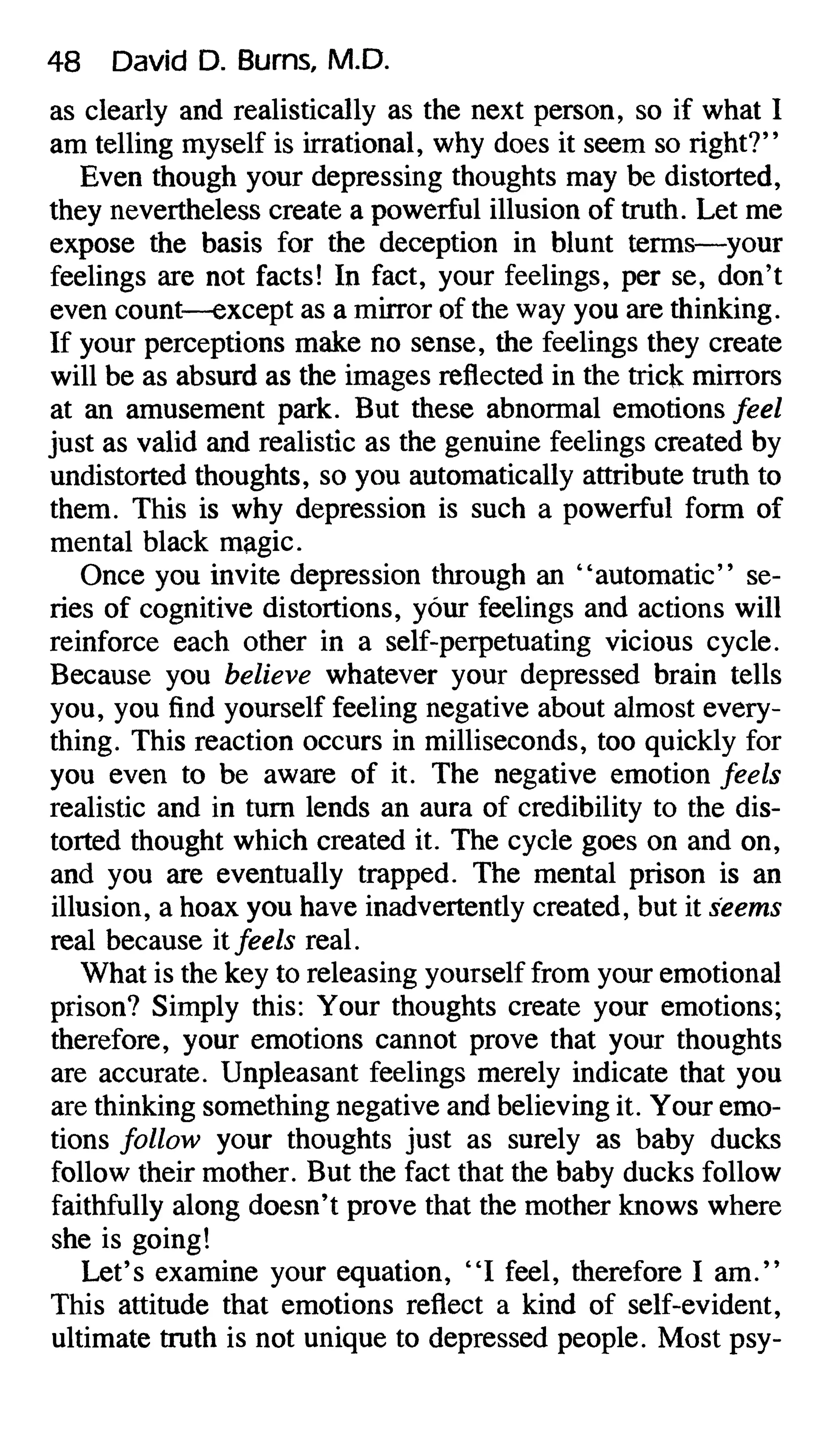 Feeling good the new mood therapy david burns