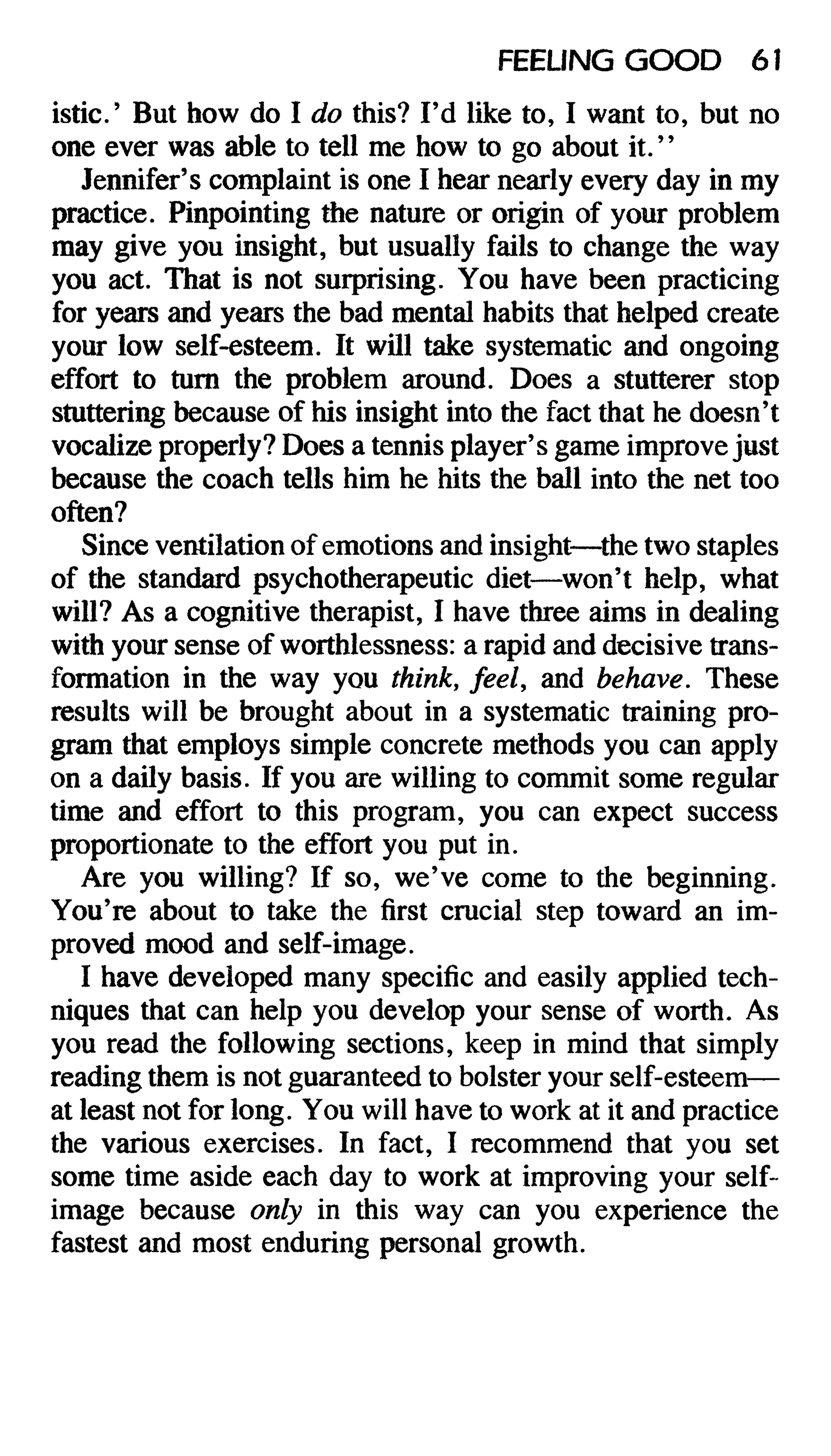 Feeling good the new mood therapy david burns