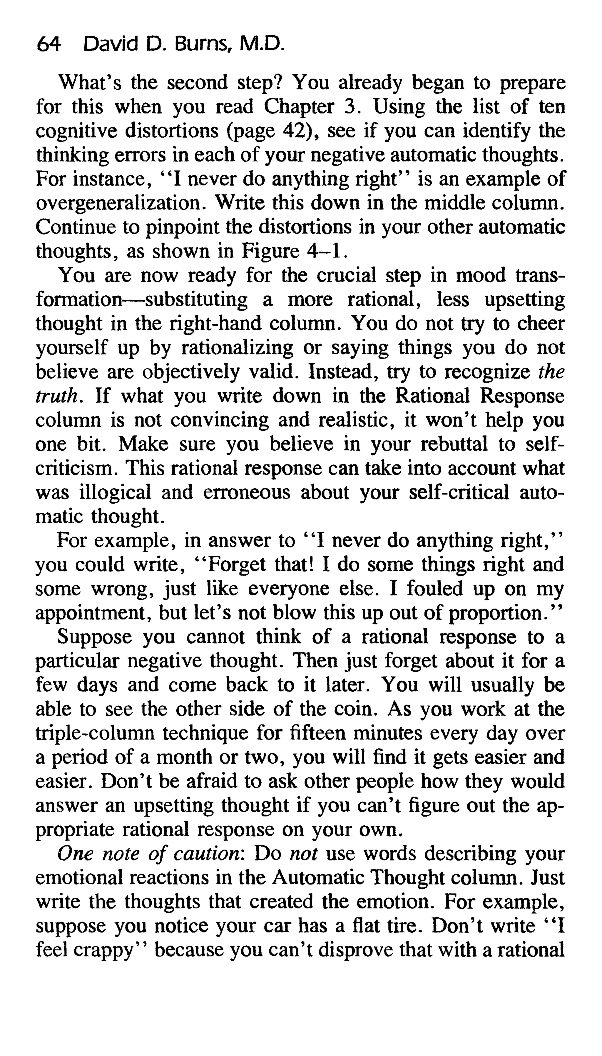 Feeling good the new mood therapy david burns