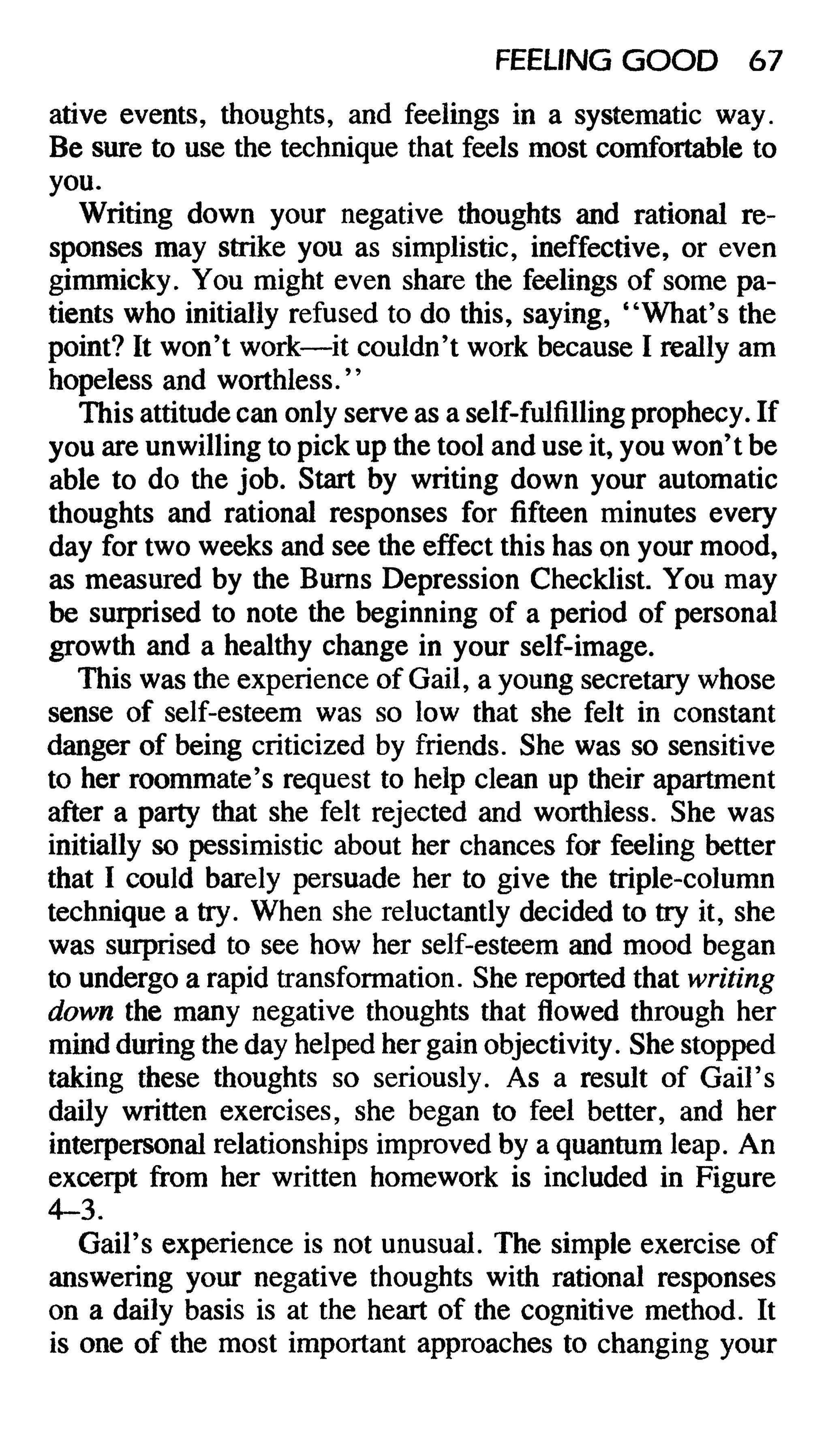 Feeling good the new mood therapy david burns