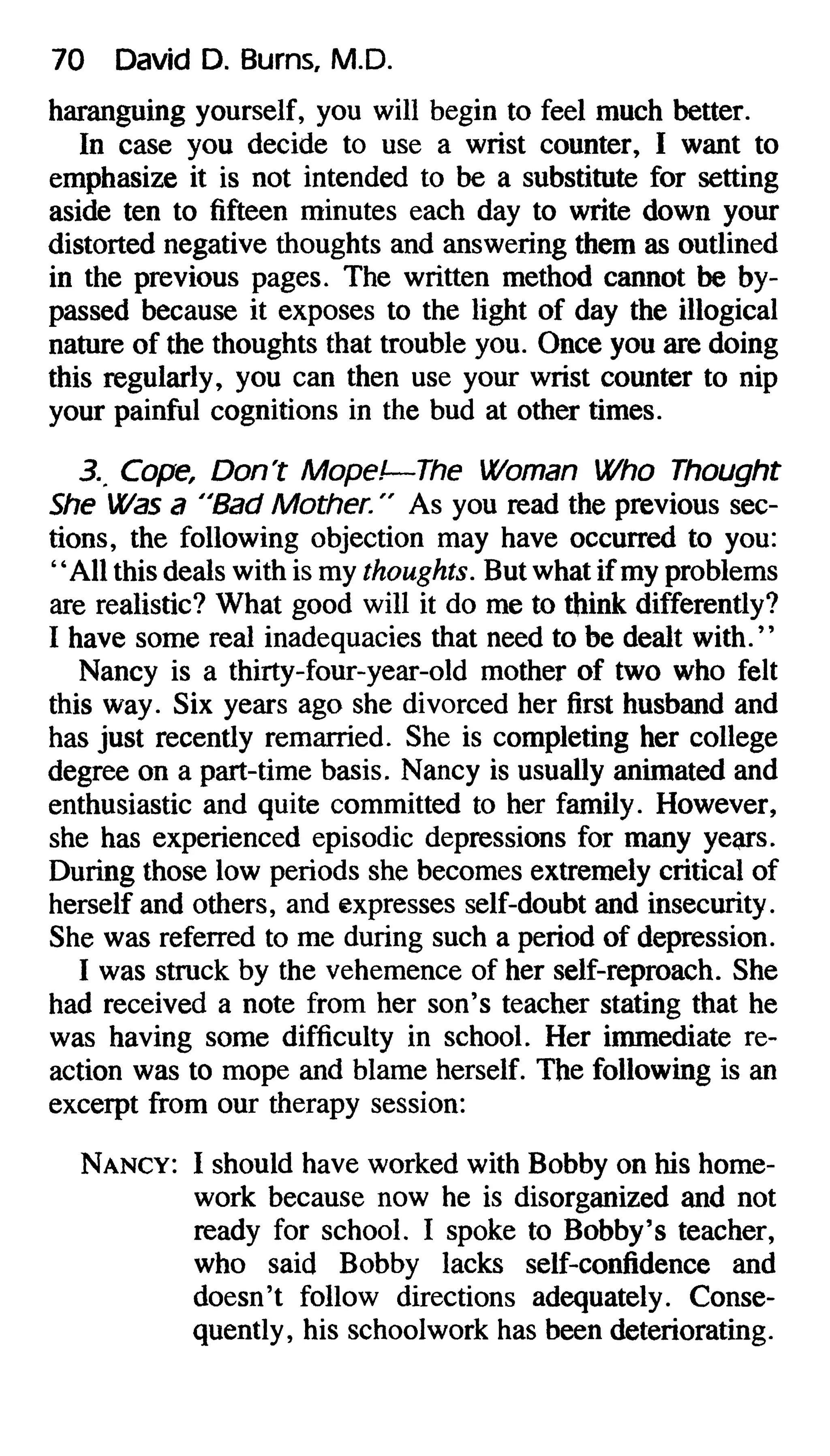 Feeling good the new mood therapy david burns