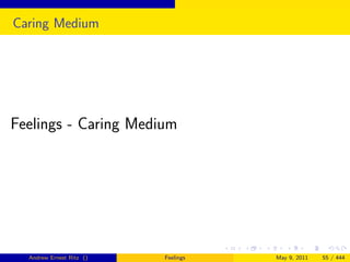 Caring Medium




Feelings - Caring Medium




  Andrew Ernest Ritz ()   Feelings   May 9, 2011   55 / 444
 