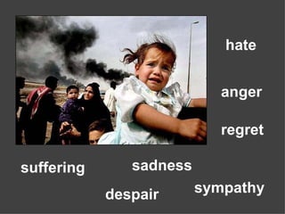 anger sadness hate suffering despair regret sympathy 
