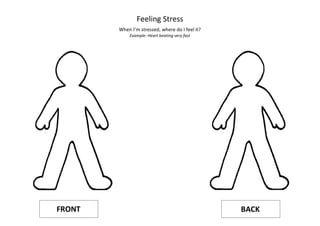Feeling Stress
When I’m stressed, where do I feel it?
Example: Heart beating very fast
FRONT BACK
 