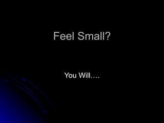 Feel Small? You Will…. 