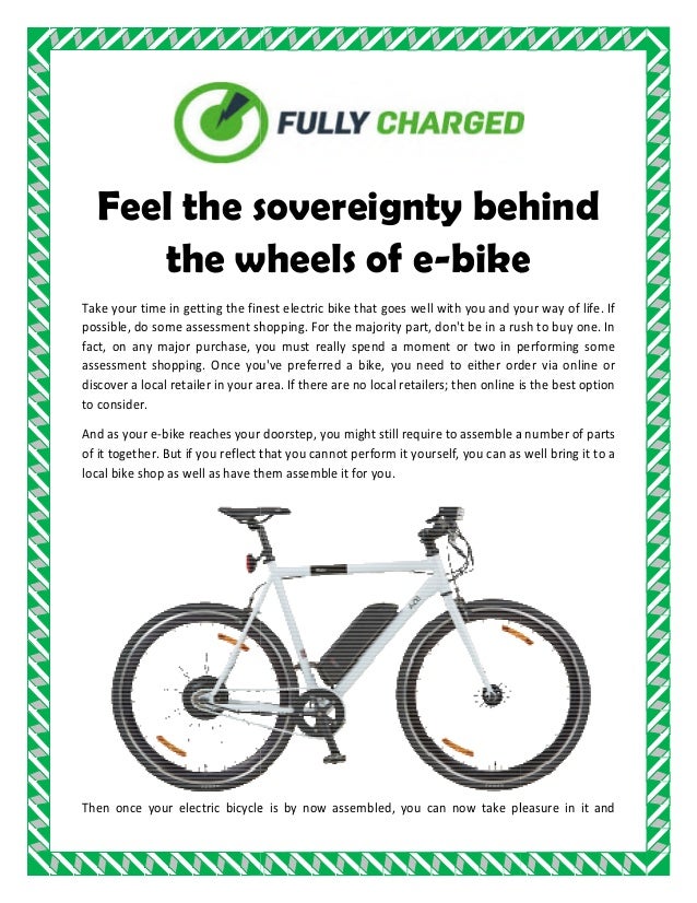 fully charged electric bike shop