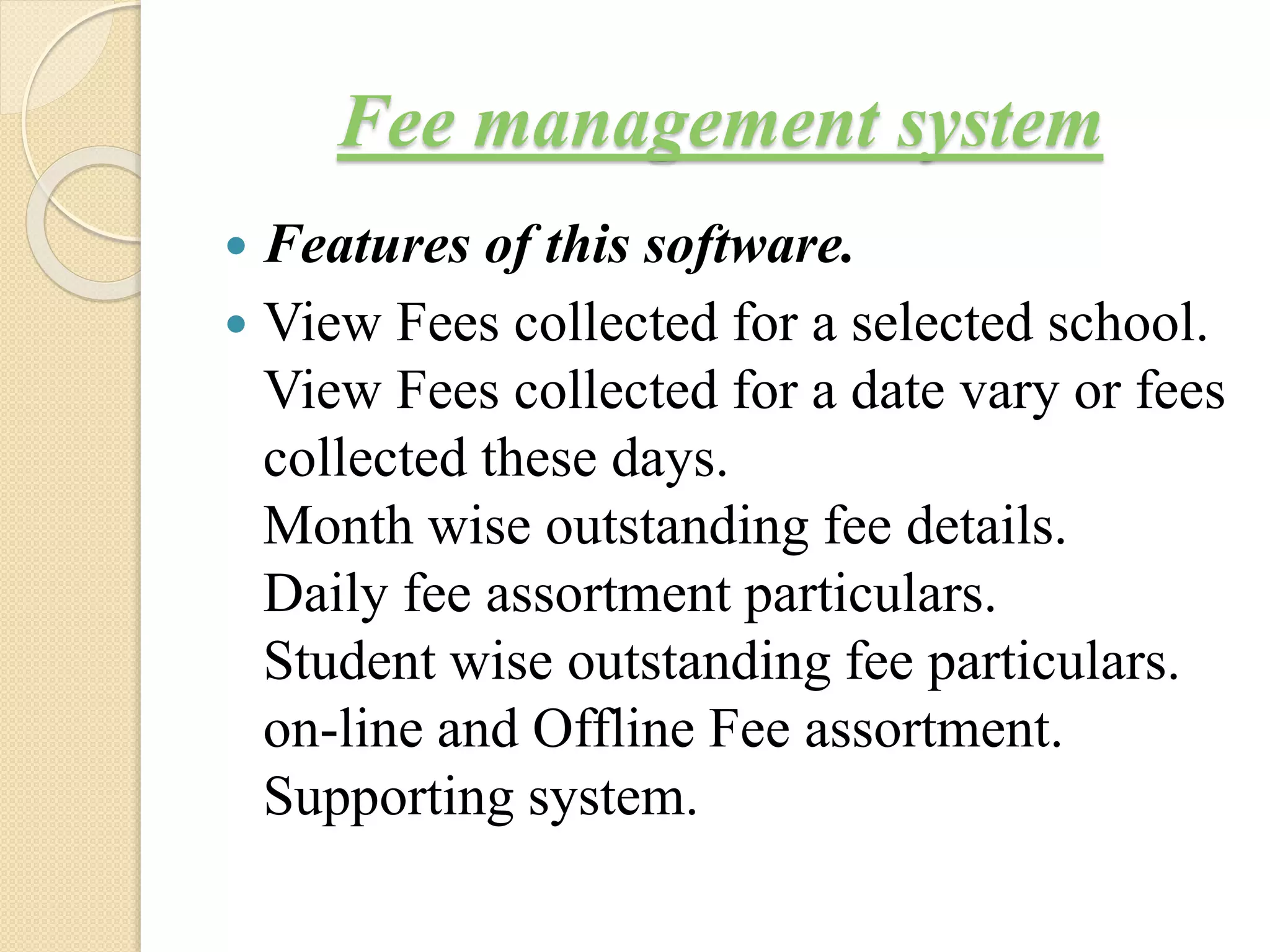 Fee management system | PPTX