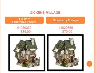 DICKENS VILLAGE
Six Jolly
Fellowship Porters

Strawberry Cottage

#4030360
$85.00

#4030356
$70.00

 