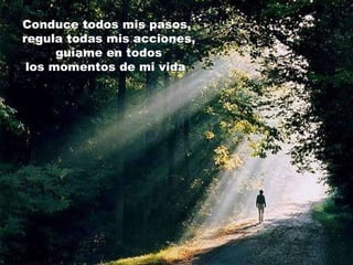 Conduce todos mis pasos, regula todas mis acciones, guíame en todos los momentos de mi vida ;  
