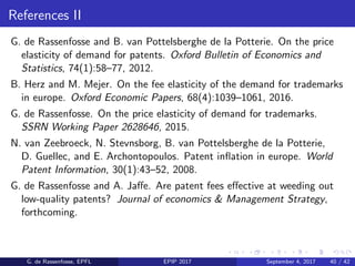 References III
J. Lanjouw and M. Schankerman. Patent quality and research
productivity: Measuring innovation with multiple...