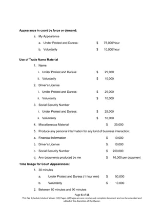 Kristoffer Kjornes Fee Schedule for Violations by U.S. Citizens, public  officials, government officers, and de facto color of law representatives  published c/o Tarrant County Clerks Office | PDF