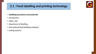 FE&ET 2.1 Food Labelling and printing technology | PPTX