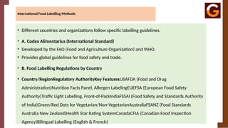 Codex Labelling FE&ET 2.1 Food Labelling and printing technology | PPTX