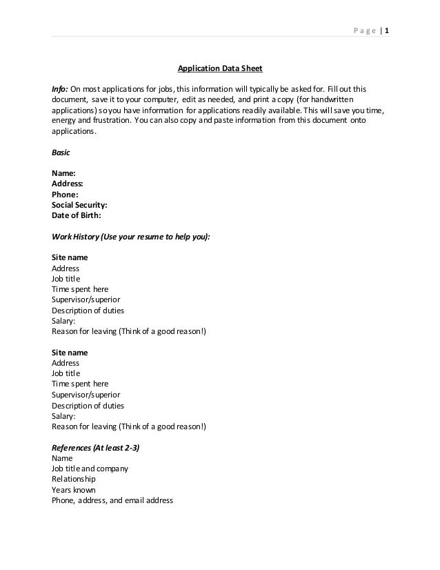 application data sheet good reasons for leaving a job on an application