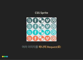 CSS SpriteCSS Sprite
여러이미지를하나의Request로!
 