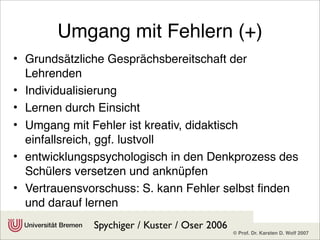 Fehler im Unterricht konstruktiv nutzen