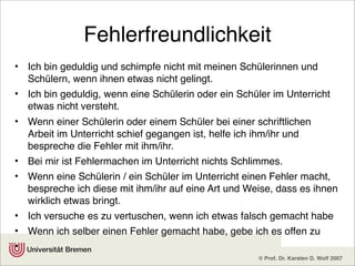 Fehler im Unterricht konstruktiv nutzen