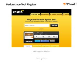 © 121WATT - André Goldmann
Performance-Tool: Pingdom
120
tools.pingdom.com/fpt/
 