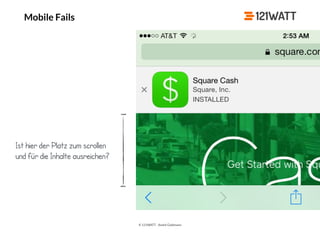 © 121WATT - André Goldmann
Mobile Fails
Ist hier der Platz zum scrollen
und für die Inhalte ausreichen?
 