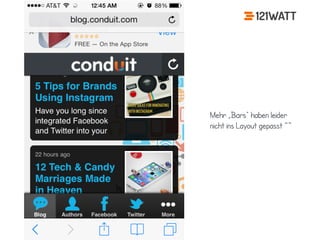 © 121WATT - André Goldmann
Mobile Fails
Mehr „Bars“ haben leider
nicht ins Layout gepasst ^^
 