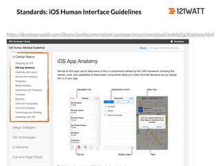 © 121WATT - André Goldmann
Standards: iOS Human Interface Guidelines
https://developer.apple.com/library/ios/documentation/userexperience/conceptual/mobilehig/Anatomy.html
 