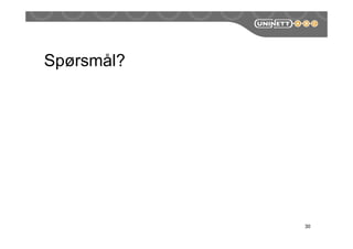 Spørsmål?
30
 
