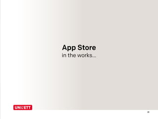 21
App Store
in the works…
 