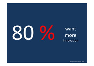 want
 more
innovation




    BCG Innovation Report, 2009
 