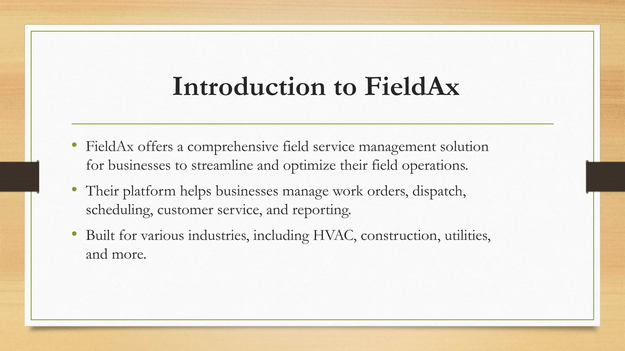 FieldAx Field Service Management Presentation(PPT) | PPTX | Information ...
