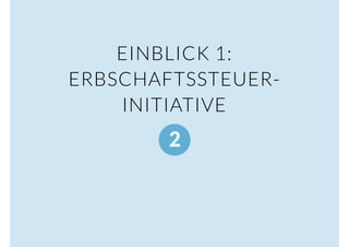 EINBLICK 1:
ERBSCHAFTSSTEUER-
INITIATIVE
 