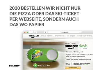 www.feinheit.ch | +41 555 11 11 41 | Molkenstrasse 21 | 8004 Zürich
2020 BESTELLEN WIR NICHT NUR
DIE PIZZA ODER DAS SKI-TICKET
PER WEBSEITE, SONDERN AUCH
DAS WC-PAPIER
 