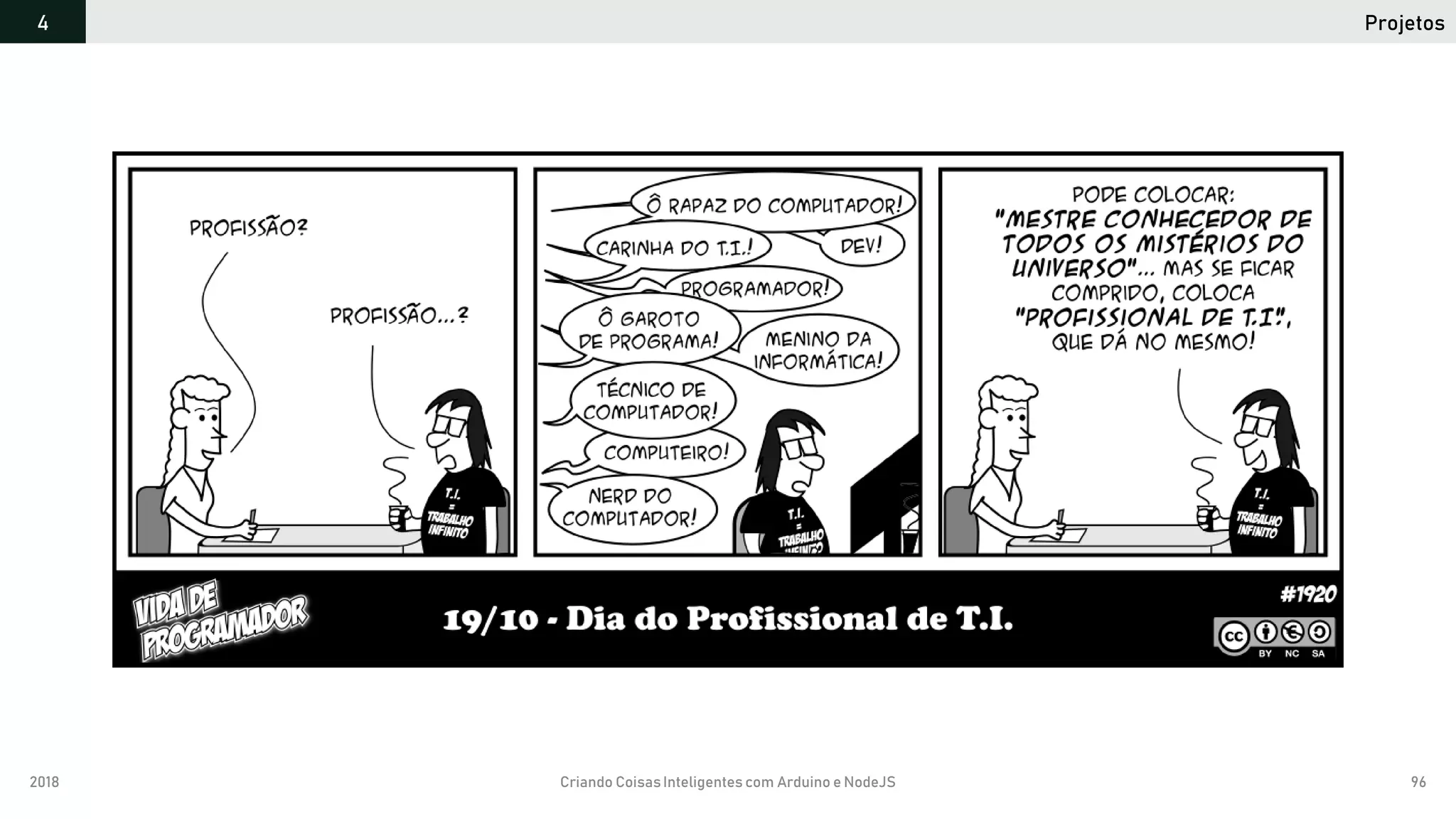 2018 Criando CoisasInteligentes com Arduino e NodeJS 96
Projetos4
 