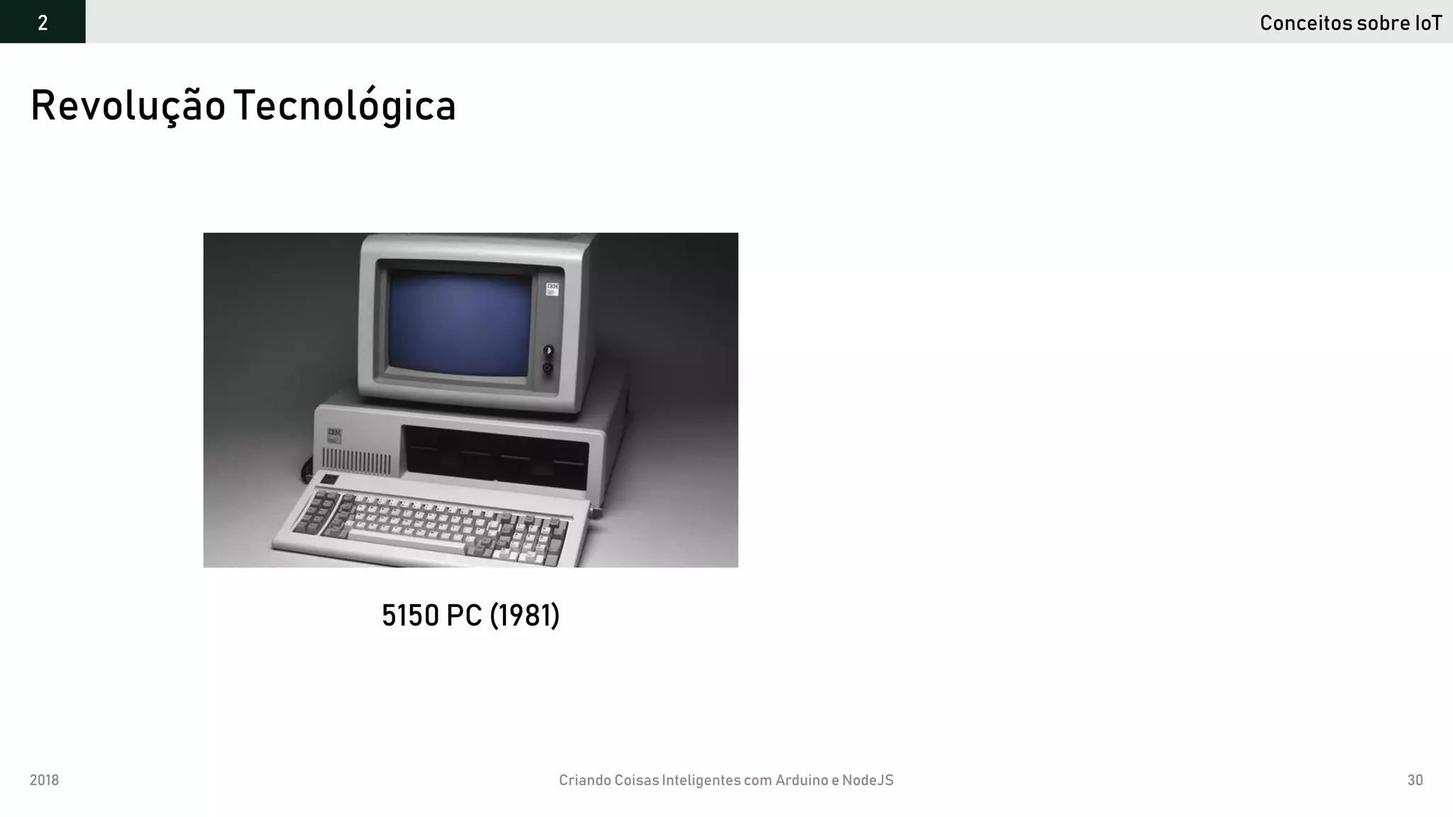 2018 Criando CoisasInteligentes com Arduino e NodeJS 30
Revolução Tecnológica
Conceitos sobre IoT2
5150 PC (1981)
 